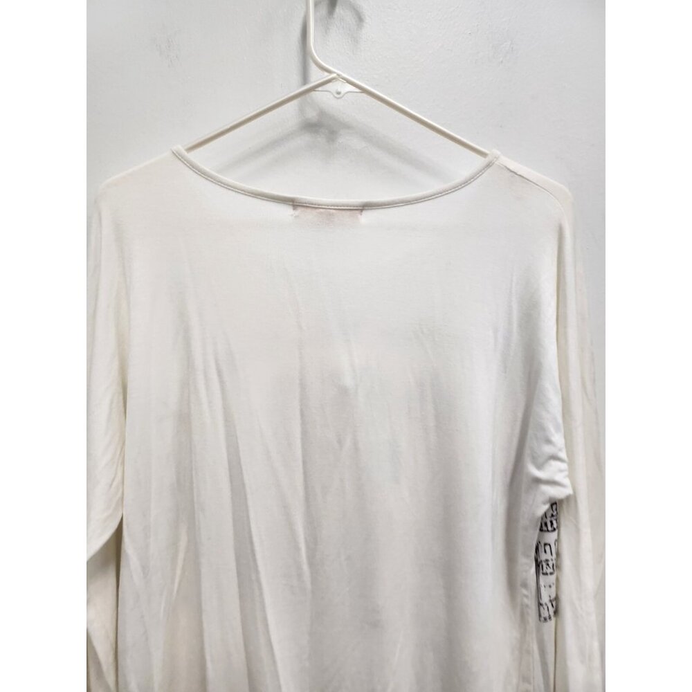 Mesh + Lace Womens Top Medium White Together We‎ Stand Graphic Novelty Artsy - Picture 7 of 7